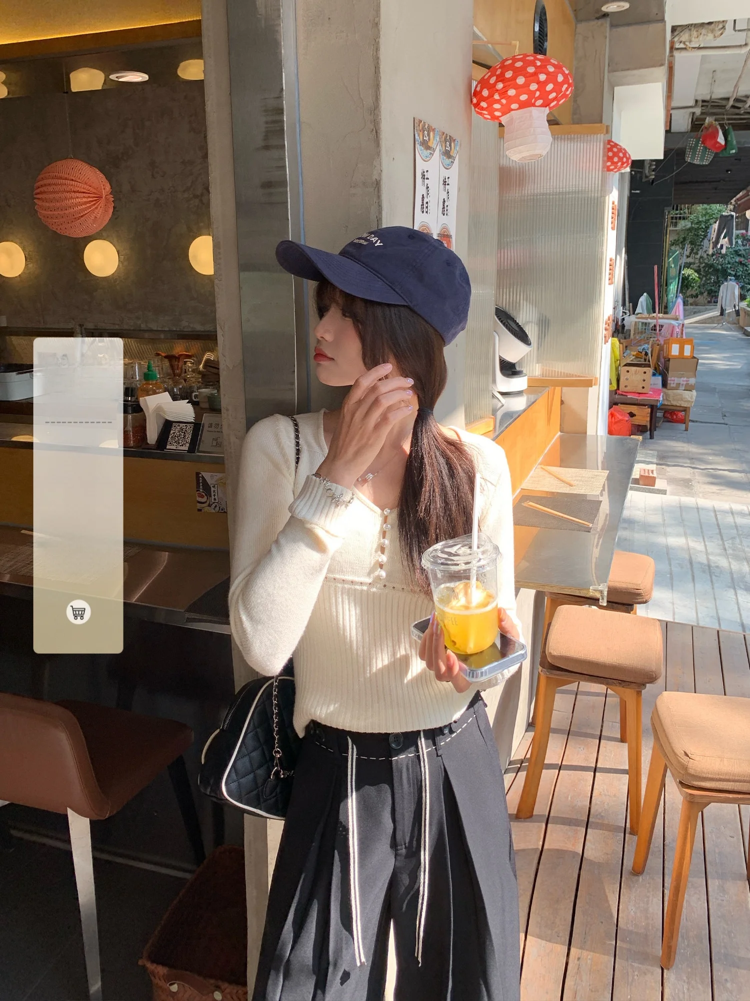

Slimming Soft Woolen Knitwear V-Ne Vertical Stripes Spring Collection Casual Sle Long Sve Women's Faion Top