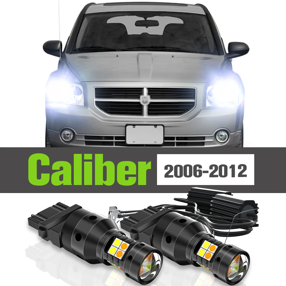 

2x LED Dual Mode Turn Signal+Daytime Running Light DRL Accessories Lamp For Dodge Caliber 2006-2012 2007 2008 2009 2010 2011