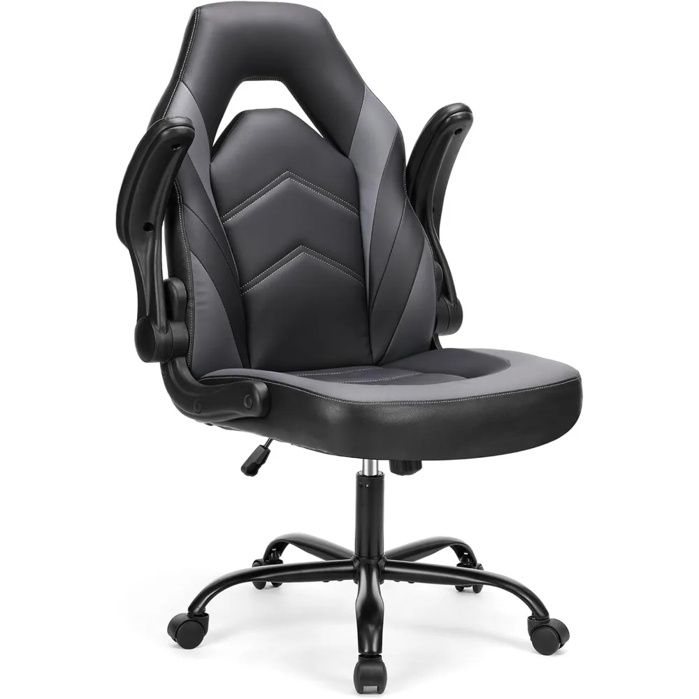 

Ergonomic Office Chair Computer Gaming Chair Executive Adjustable Swivel Task PU Leather Chair with Flip-up Armrest