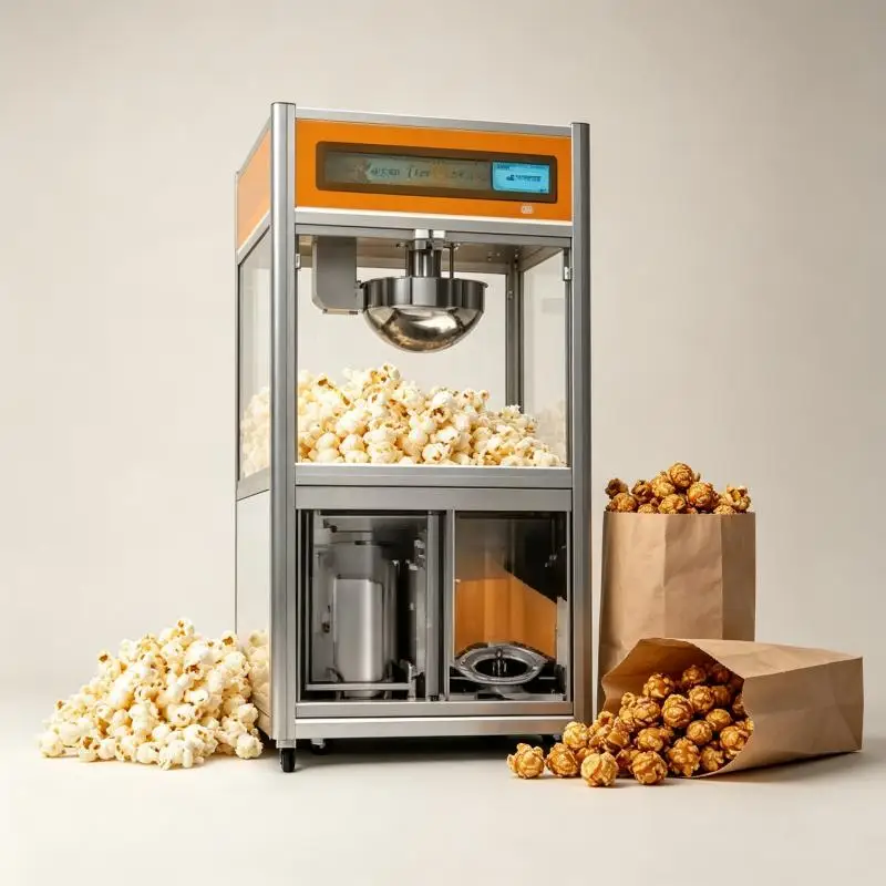 Large Kettle Popcorn Machine Commercial Electric Popcorn Maker Stainless Steel Popper for Theater Concession Business