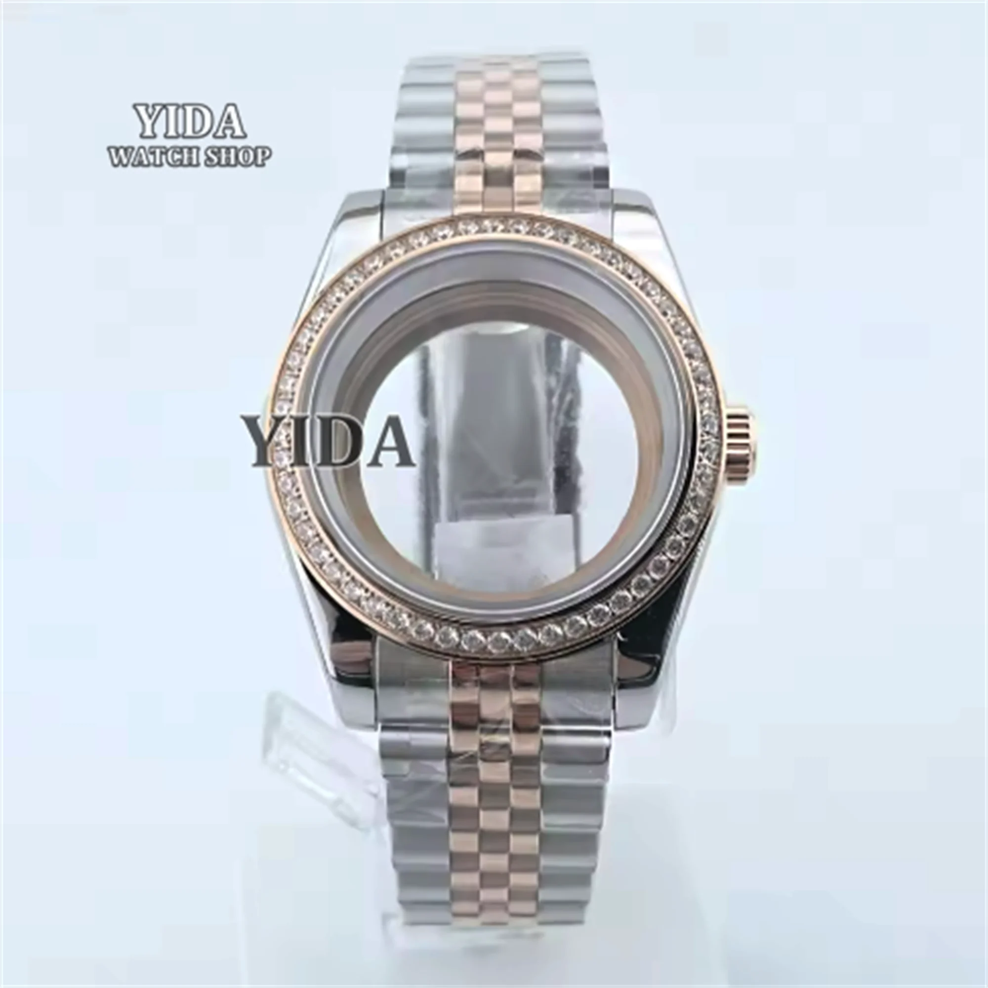 Datejust NH35 Case Diamonds Jubilee Band 36MM/39MM Sapphire Glass 316L Stainless Steel MOD Parts for NH36 Movement Repair Tools