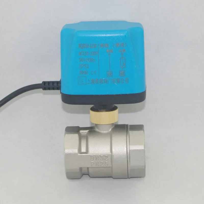 Stainless steel electric two-way ball valve, two wires, normally open and normally closed, 12V24V220V solenoid valve DN25