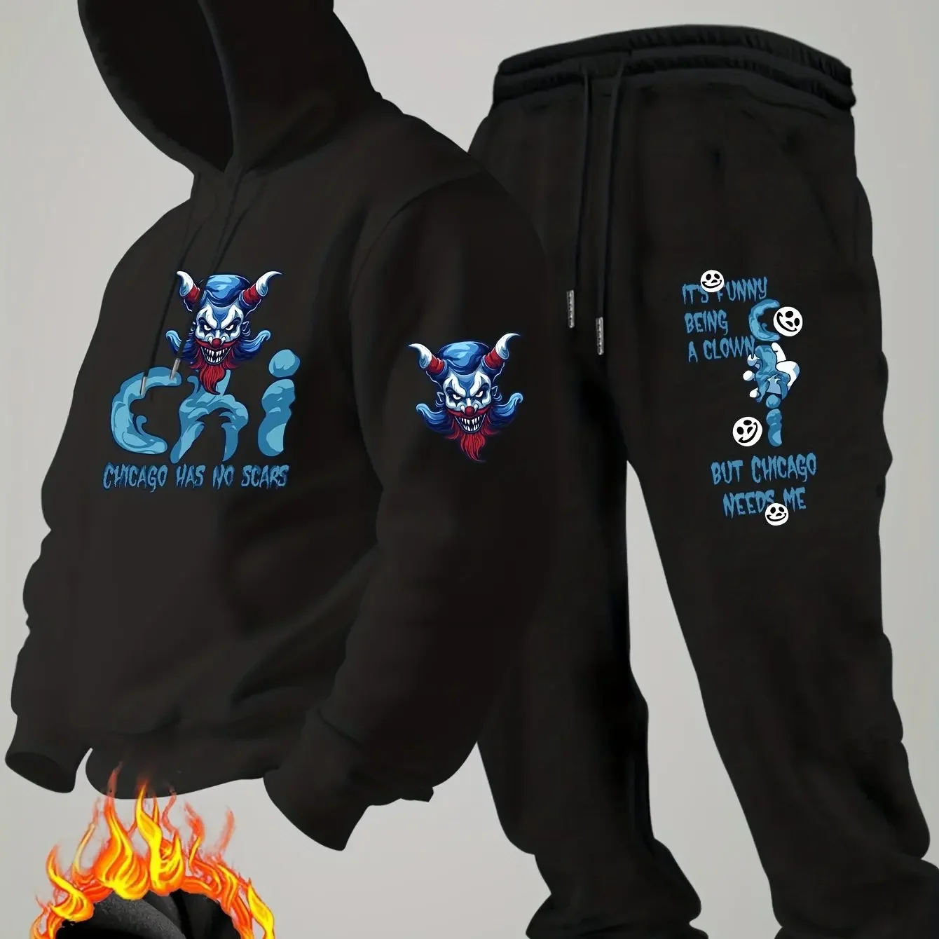 2026 letter printed sportswear set men's hooded sweatshirt long pants set spring and autumn winter warm suit