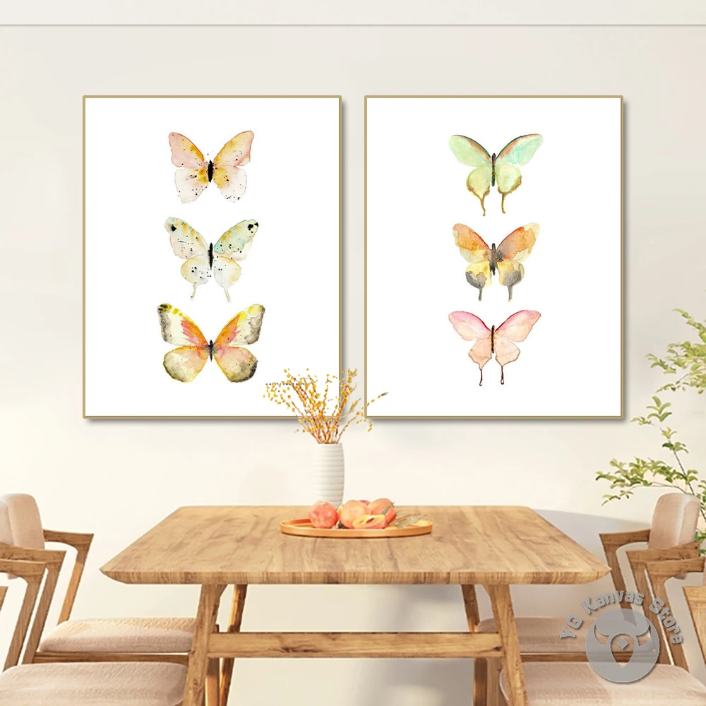 Colourful Insects Butterfly Canvas Painting Wall Art Poster And Prints For Kids Baby Room Decoration Home Decor