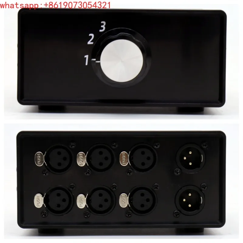 Stereo 3 in/1 out 3 balanced passive audio signal input selection converter