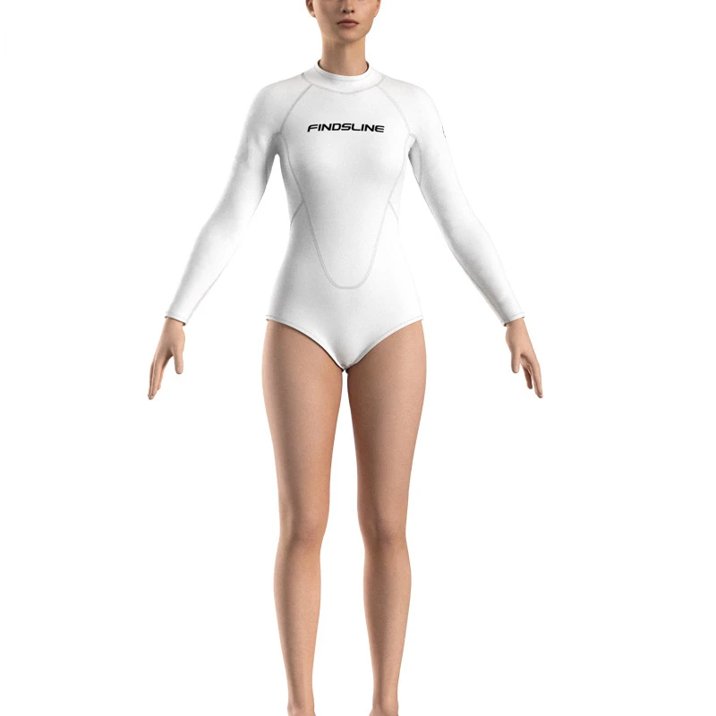 

2mm Neoprene White Wetsuit CR Super Elastic Bikini Women's Diving Suit Surfing Swimming Suit Winter Swimming Cold Protection