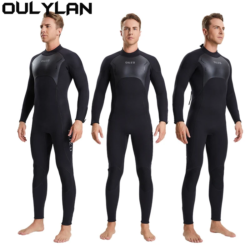 

Oulylan 3MM Men Full Body Wetsuit Neoprene Diving Suit One-Piece Swimwear for Snorkeling Surfing Triathlon Spearfishing Jumpsuit