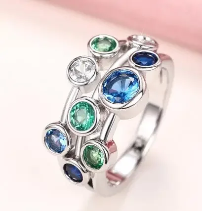 Echte 925er Silberringe für Damen, hohler Verlobungsring, Schmuck, Geschenk, Sterling Silber, Hochzeitsschmuck