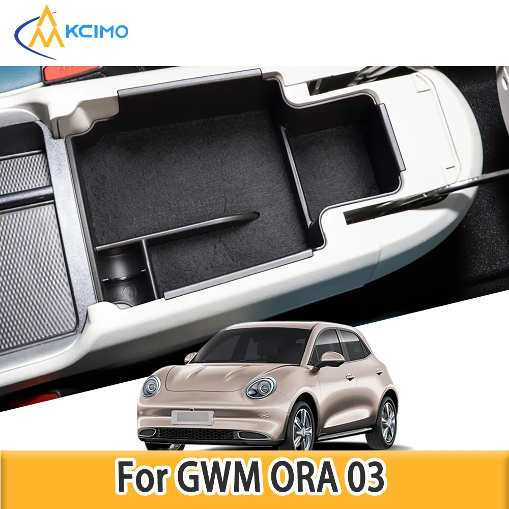 

Car Center Console Tray Organizer for GWM ORA 03 Good Cat Funky Cat Armrest Storage Box Interior Tidying Auto Accessory