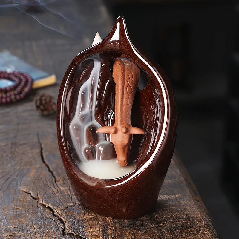 

Animal Ceramic Giraffe Design Home Decor Incense Backflow Cones Censer Living Room Office Ornament