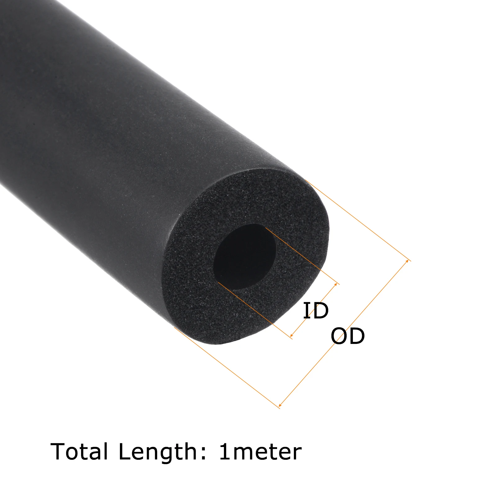 1Meter NBR Sponge Foam Rubber Tube Fitness Equipment Handle Bar Thermal Insulation Pipe Pipeline Holder Sponge Protective Sleeve