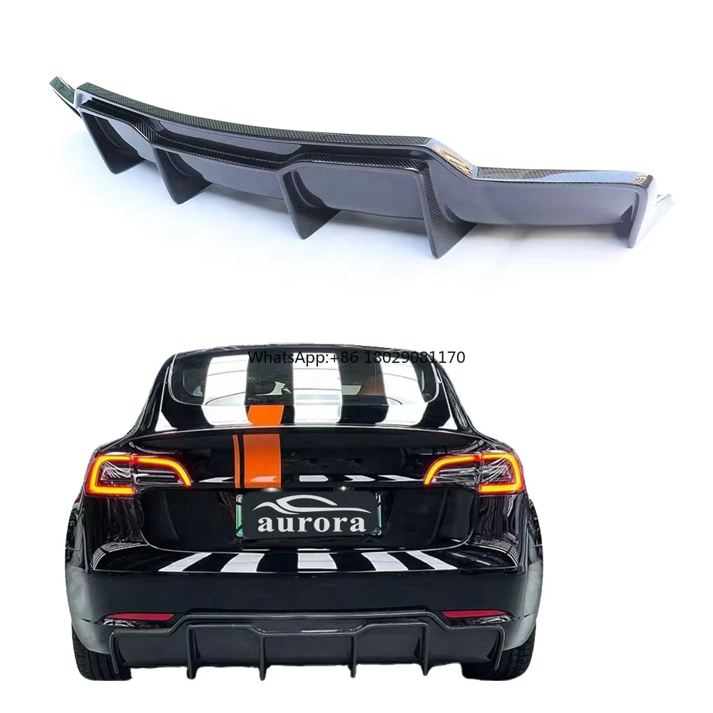 

Подходит для Tesla Model 3 диффузор, губа на задний бампер, автомобильные запчасти из сухого углеродного волокна