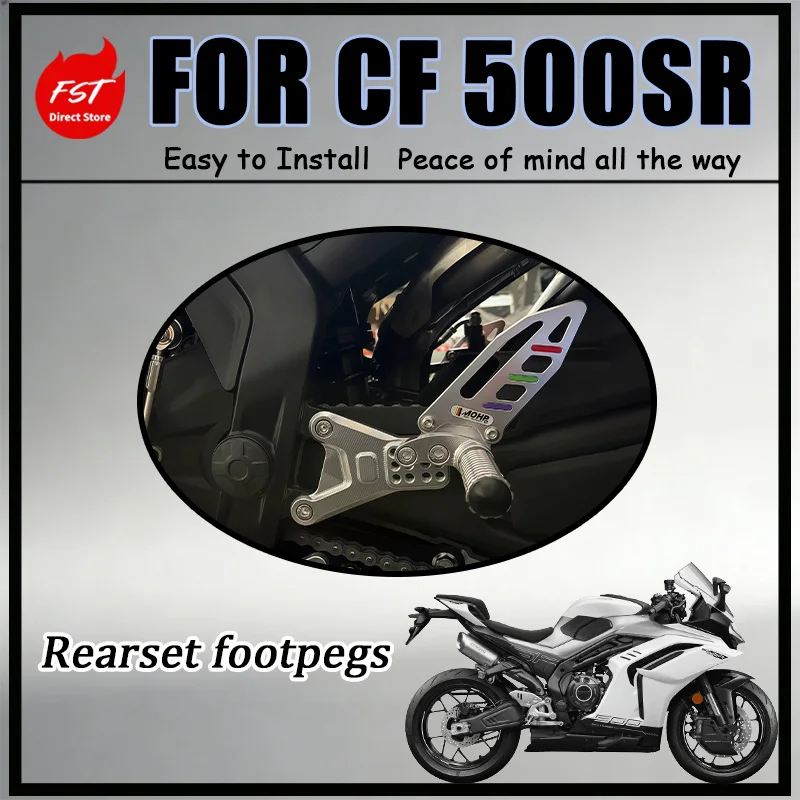 FOR CF 500SR Adjustable Riser Rearset Assembly CNC Machined Multi-Position Rearward Shift Footpeg Modification for Racing