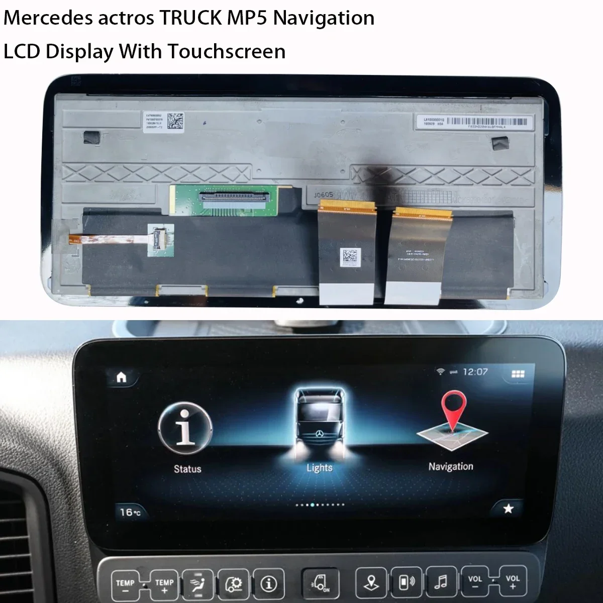 LCD Display with Touch Screen Navigation for 2017-2023 Mercedes Benz Actros MP5 TRUCK H-MH Navigation GPS Information Screen