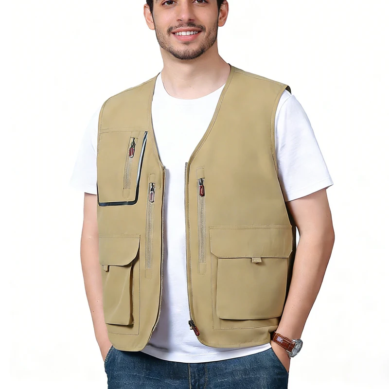 

DIMUSI летние мужские жилеты для рыбалки с несколькими карманами уличные мужские дышащие сетчатые куртки без рукавов мужские походные жилеты для фотосъемки