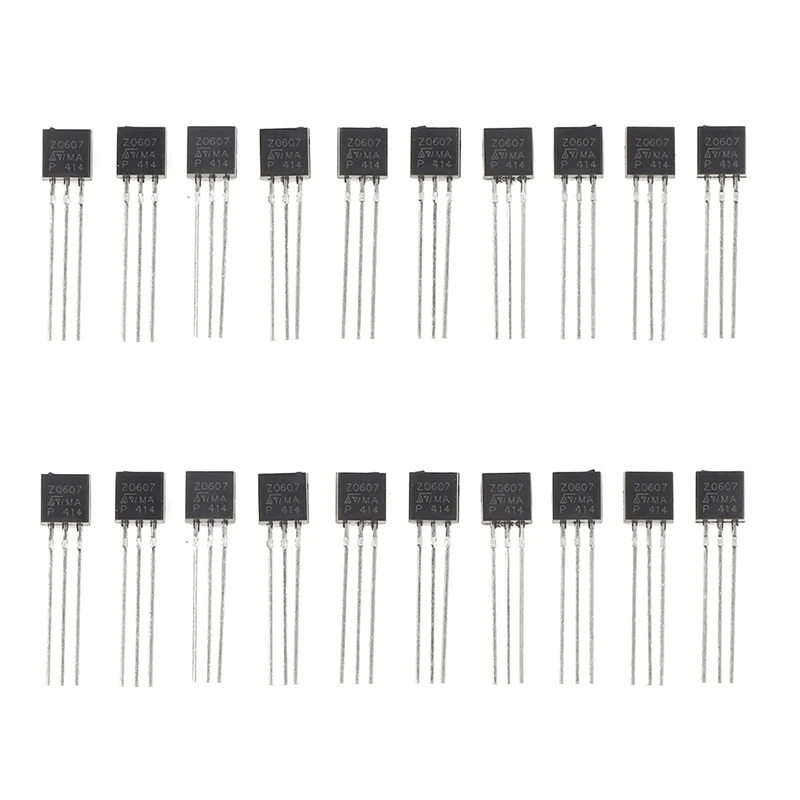 20pcs Z0607 Z0607MA TO-92 Triac 0.8A 600V Triacs Thyristor 0.8 Amp 600 Volt