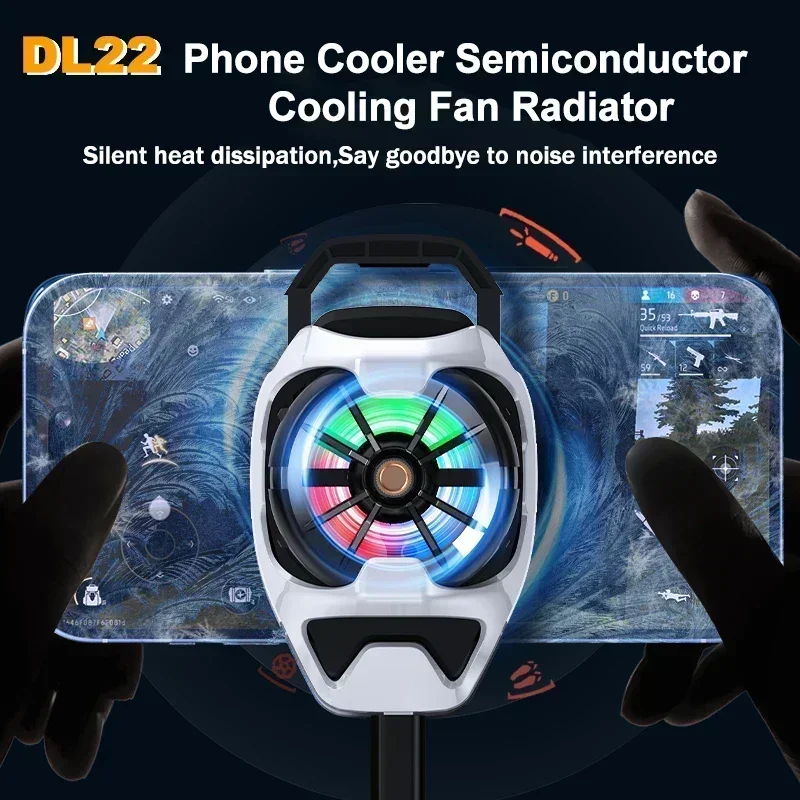 

MEMO DL22 Mobile Phone Cooler Back Clip Semiconductor Fast Cooling Fan Radiator for iPhone Android PUBG Gaming Cool Heat Sink