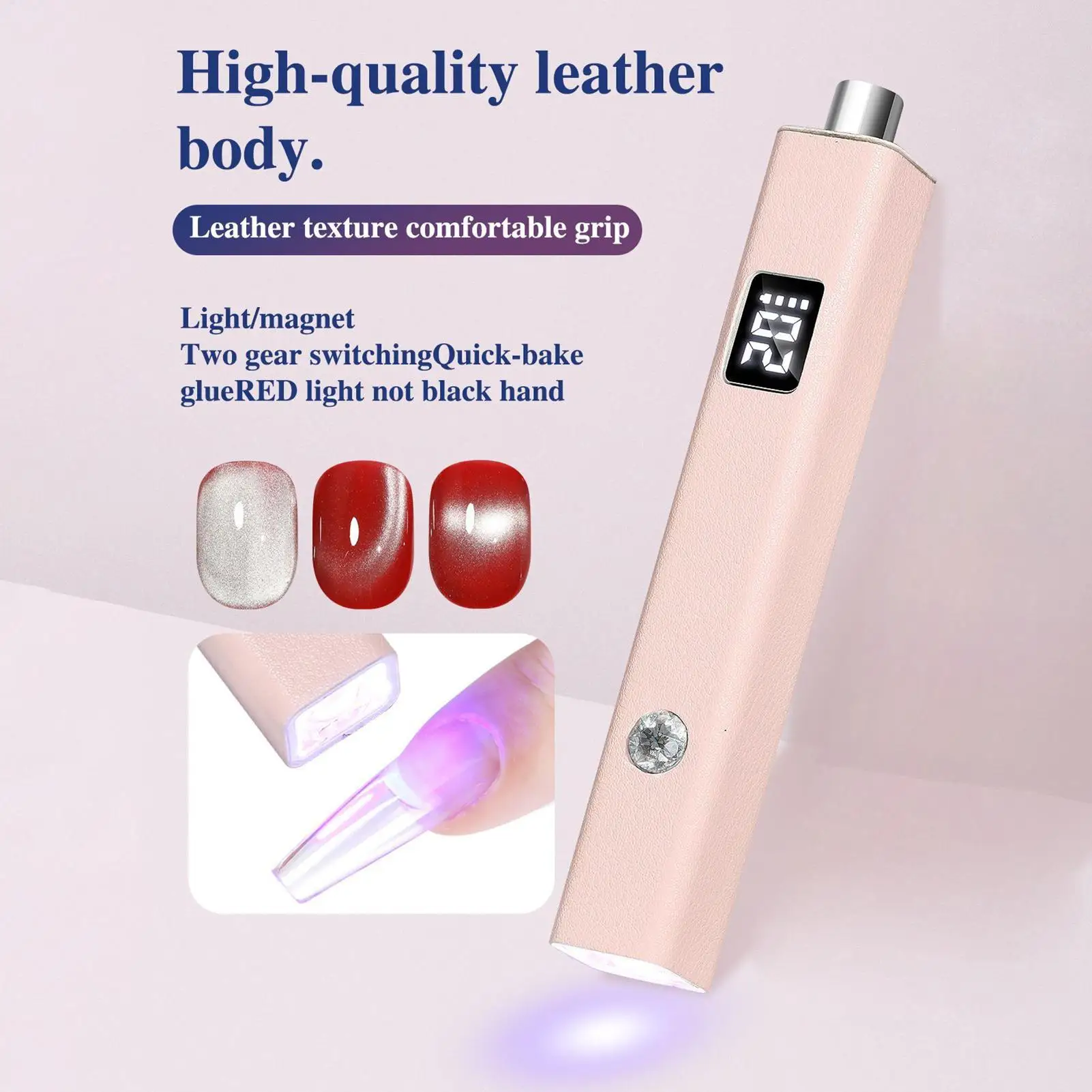 Uv-licht voor gelnagels Nagellamp Magneet Oplaadbare handheld manicure gereedschapslicht voor slaapzaal Salon Room Travel Home Counter