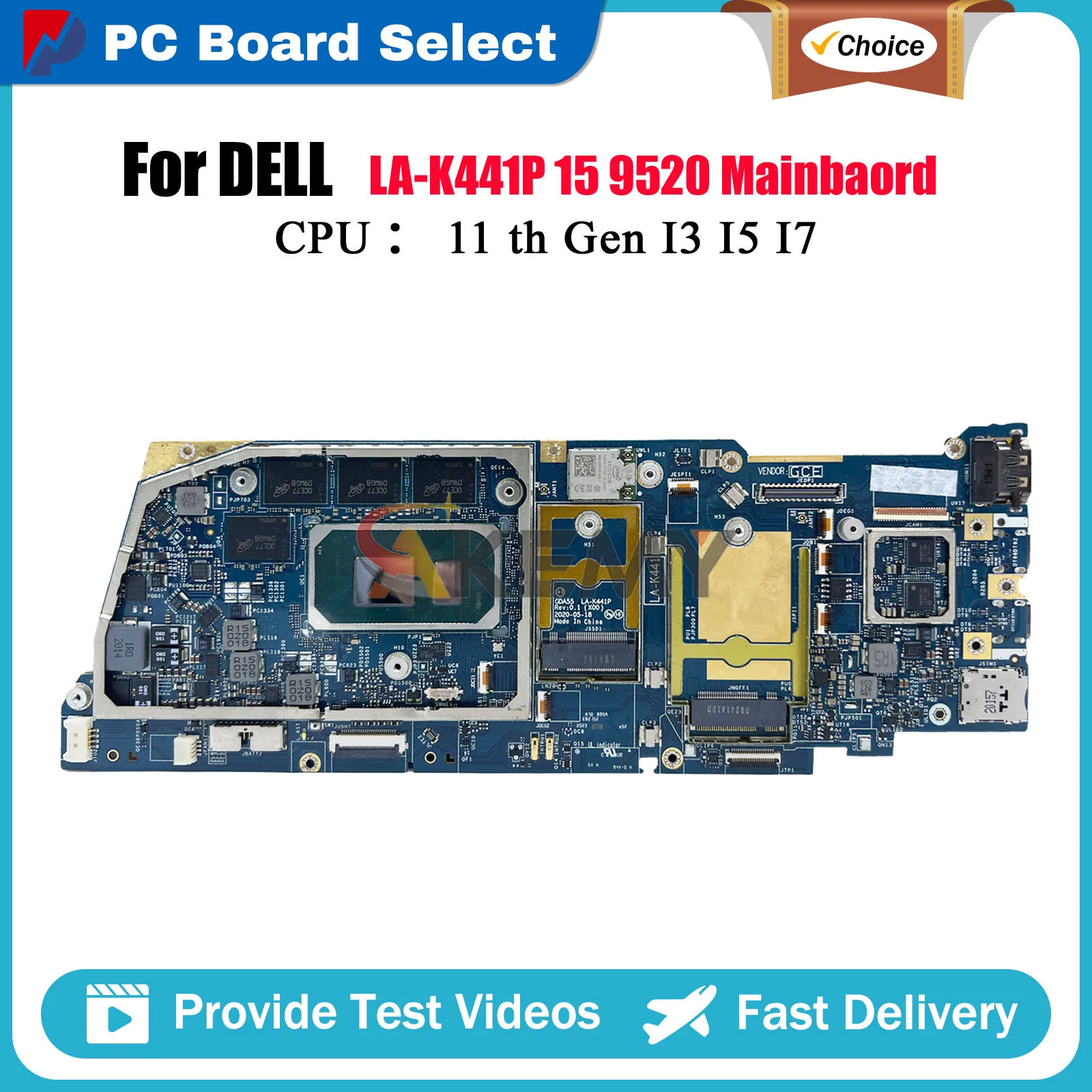 

Материнская плата для ноутбука Dell Latitude 9520 GDA55 LA-K441P с процессором i5 i7 11-го поколения 8 ГБ 16 ГБ CN-0GVMP9 CN-0372Y7 0XHX55 протестирована нормально