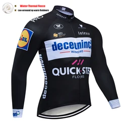 2023 QUICK STEP Winter Fleece Cycling Jacket Men Winter Bicycle Clothing MTB Long Sleeve Tops Road Bike Jersey Wool Shirts