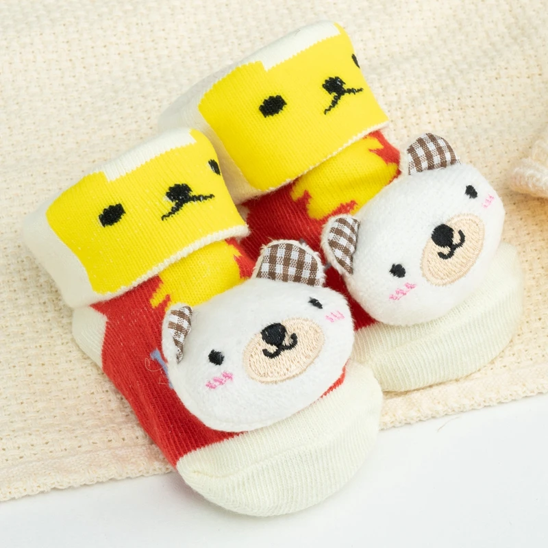 Baby Socks for Girls Spring Summer Outing Toddlers Infant Cartoon Doll Cotton Non-slip Socks Newborns Baby Boys Floor Shoes