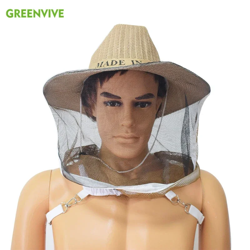 Beekeeper Hat Beehive Beekeeping Cowboy Hat Mosquito Bee Insect Net Veil Head Face Protector Anti Bee Hat Beekeeper Equipments