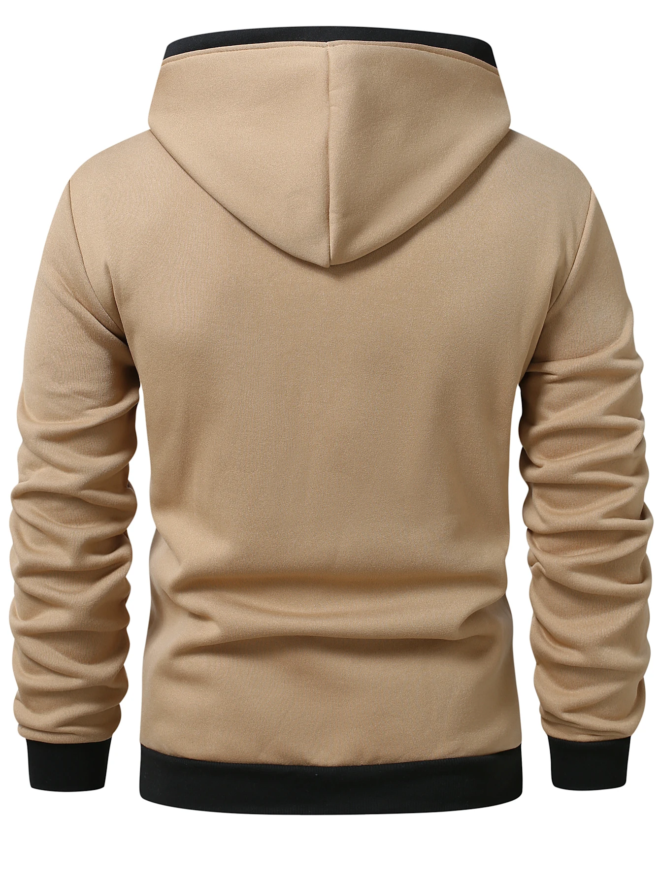 Personalized Devil Totem Print Men's Zip-Up Hoodie, Halloween Color-Blocking Fashion Cardigan, Casual Fleece-Lined Long-Sleeve Jacket