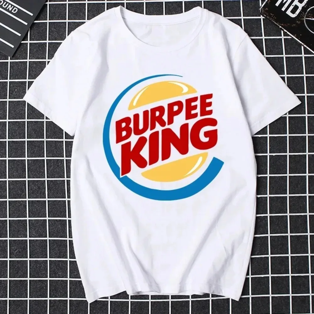 T Shirt for Men Crossfit Workout Burpee King T-shirt Funny Birthday Gift for Boyfriend Husband Dad Male Summer Short Sleeve