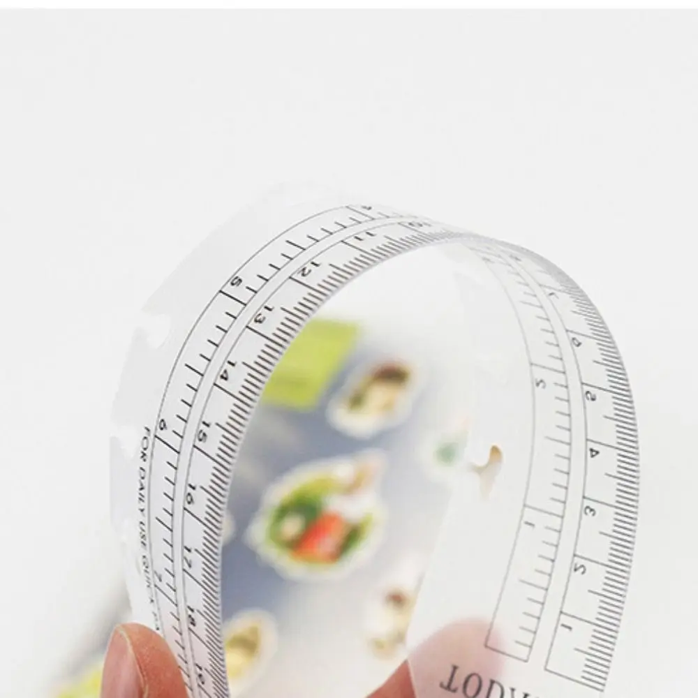 PVC Loose-leaf Notebook Bookmark Multi-Function Transparent Separator Page Bookmark Ruler Soft Black 6-Hole Scale Ruler A6