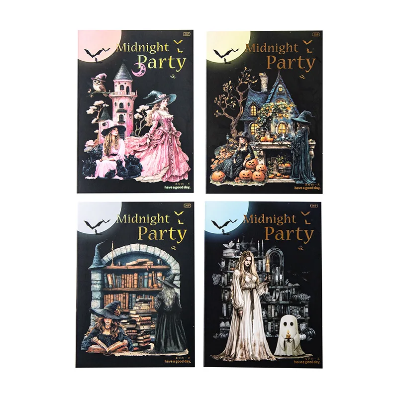 

1 упаковка, серия Midnight Party, 20 листов, темные стильные наклейки, тема вампира, журнал, планировщик, украшение, Macabre, коллаж, искусство