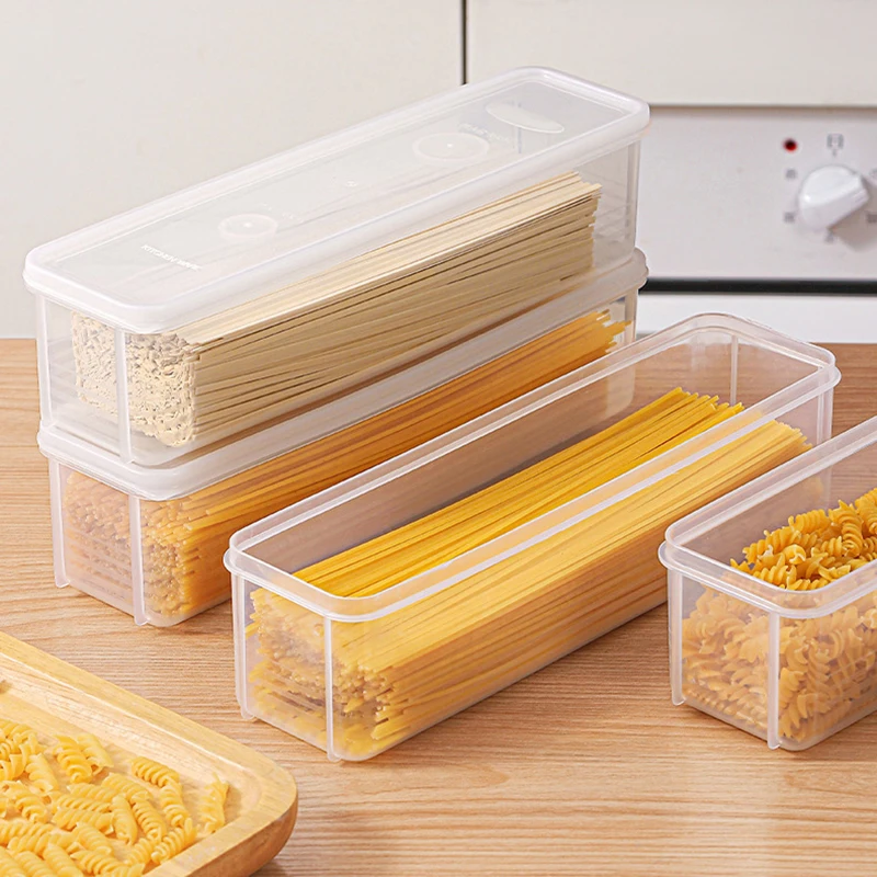 

1PC Noodle Storage Box ，Plastic Spaghetti Preservation Box Fresh-keeping Sealed Green Oonion Container For Kitchen Fridge