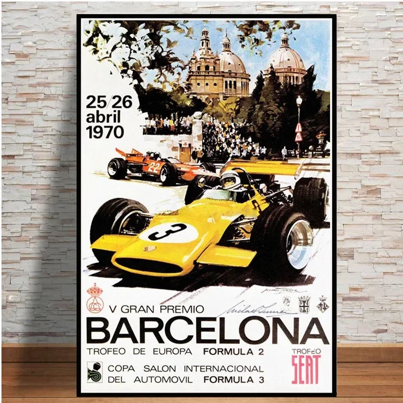 Grand Prix Super voiture de course rétro 2006 Monaco course 64ème moteur affiche mur Art toile mur photo peinture pour chambre décor à la maison