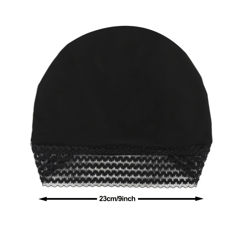 2pcs Women Solid Color Turbans Upgraded Lace Trim Bottom Hat Casual Lightweight and Comfortable Daily Wear