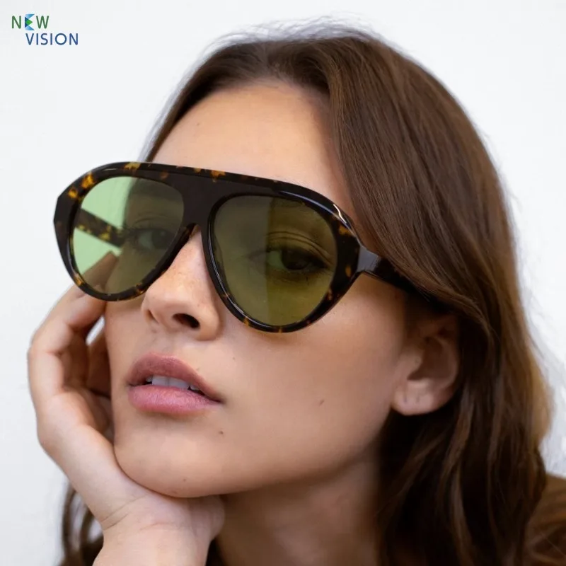 

High Quality Fashion Large Frame Toad Sunglasses Women Thick Acetate Retro Men Outdoor Driving Sunshade Polarized Sun Glasses