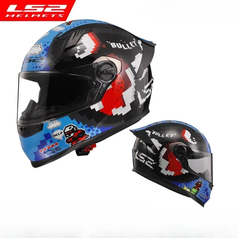 LS2 FF300 Motorcycle Full Helmet Off-road Motorcycle Fall/Winter Motorcycle Helmet for Men and Women Four Season Racing Helmet