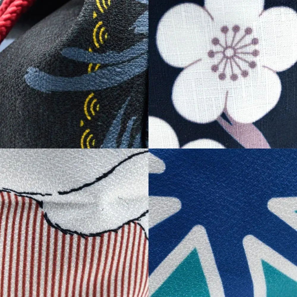 

Canvas Bag Printing Drawstring Bag Small Pouch Coin Purse Japanese Kimono Handbag Jewelry Packaging Bag Hanfu Wrist Bag