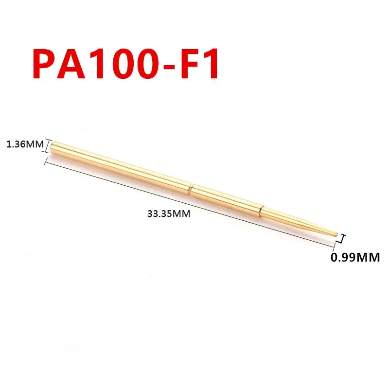 100PCS/Pack Gold-plated PA100-F1 Pointed Four Claw Plum Blossom Spring Test Needle 1.36mm for Testing