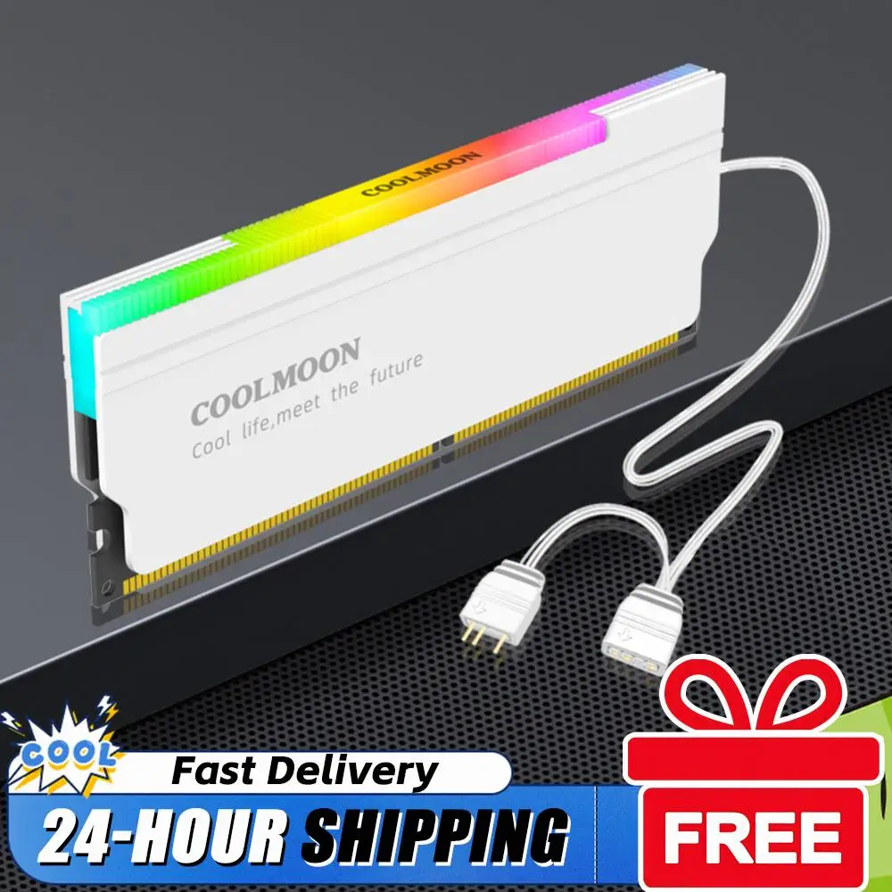 

5V-3PIN ARGB DDR4 DDR3 Memory Heat Sink Aura Sync Memory Cooling Vest with Thermal Silicone Pad for Desktop Computer