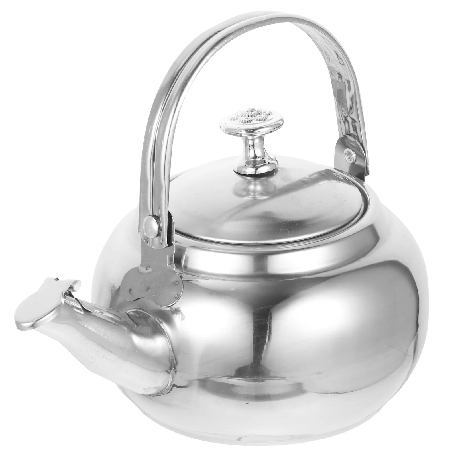 Stainless Steel Tea Kettle Cold Water Use Ergonomic Handle Heat Resistant Smooth Spout Portable For Camping Picnic Kitchen