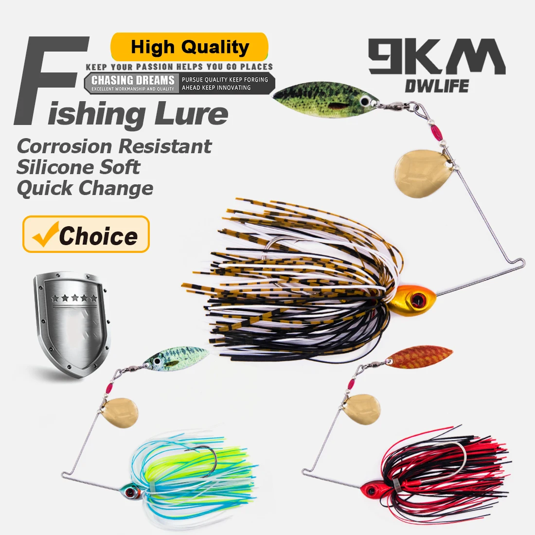 9KM 3Pcs Spinner Ba…