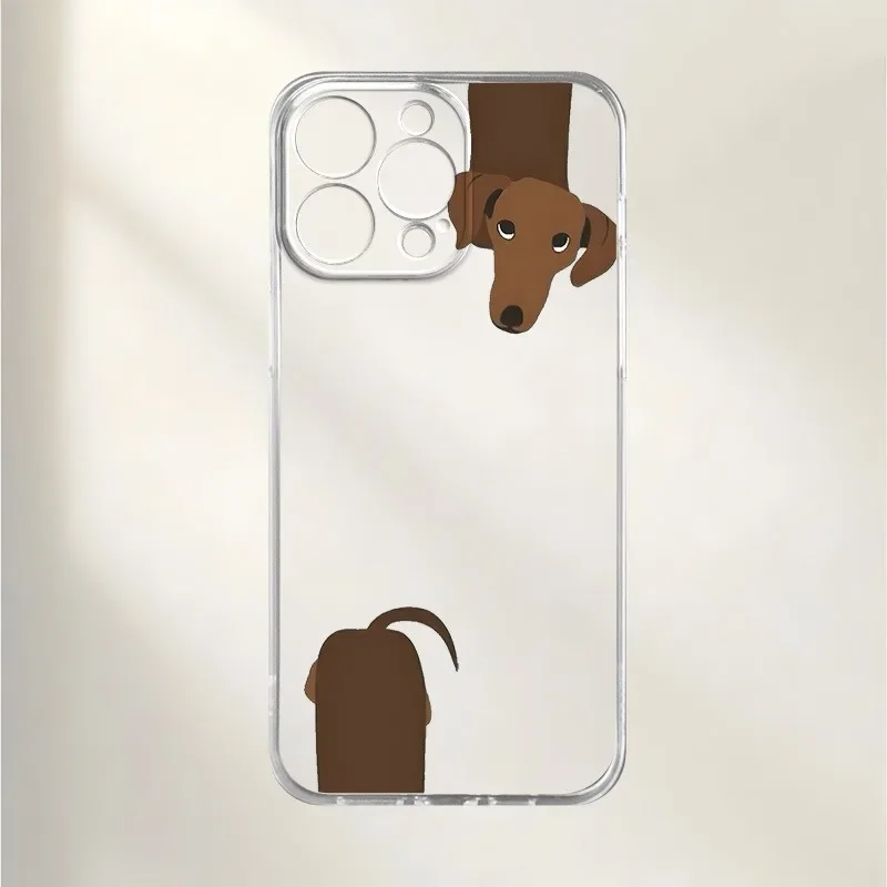 Creative Dachshund Pattern Phone Case For Samsung A57 A07 A36 A26 A56 A16 A06 A55 A35 A25 A15 A05 A54 A34 A24 Clear Back Cover