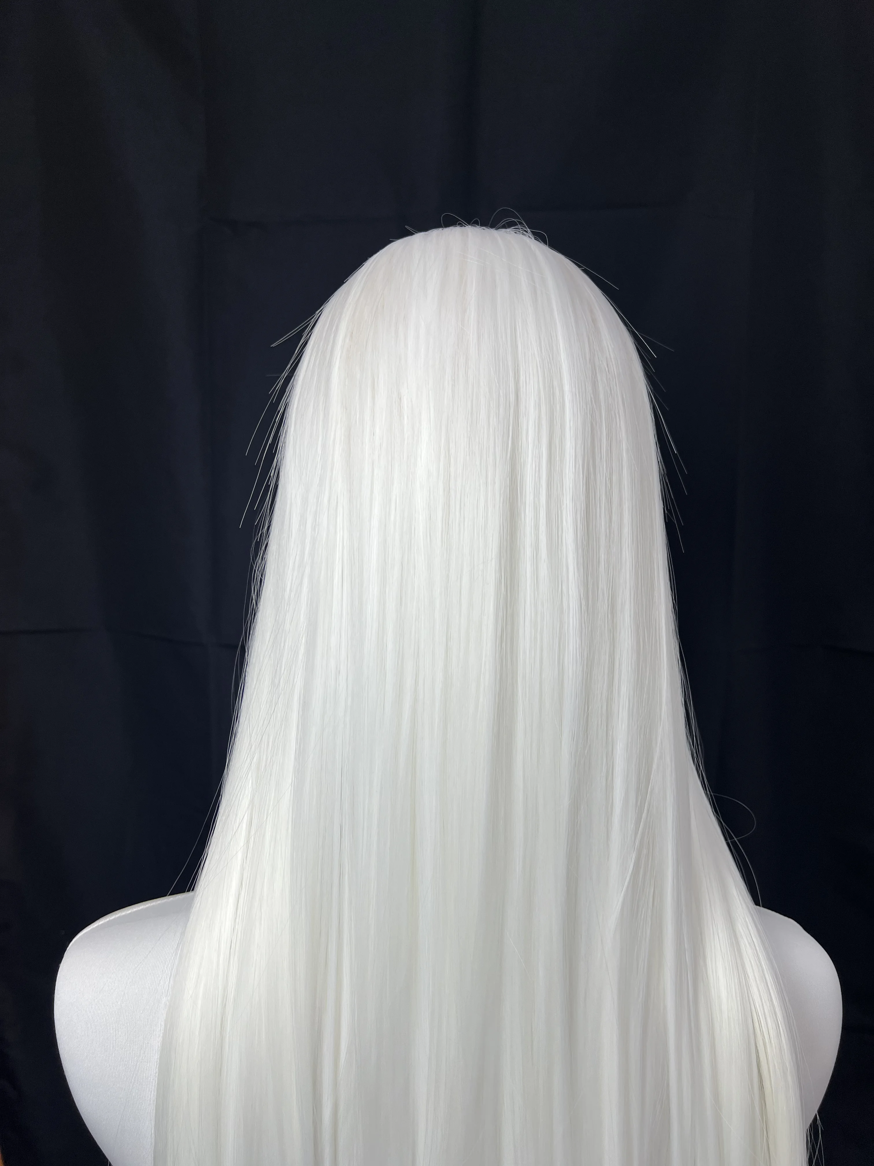 13x6 White Lace Wig for Women 26inch Long Straight Hair Wigs Free Part Nature Hairline Synthetic Wigs Cosplay Lace Frontal Wig view 6