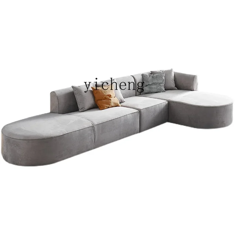 

Tqh Light Luxury Technology Fabric Sofa Living Room Simple Modern Corner Art-Sofa Combination