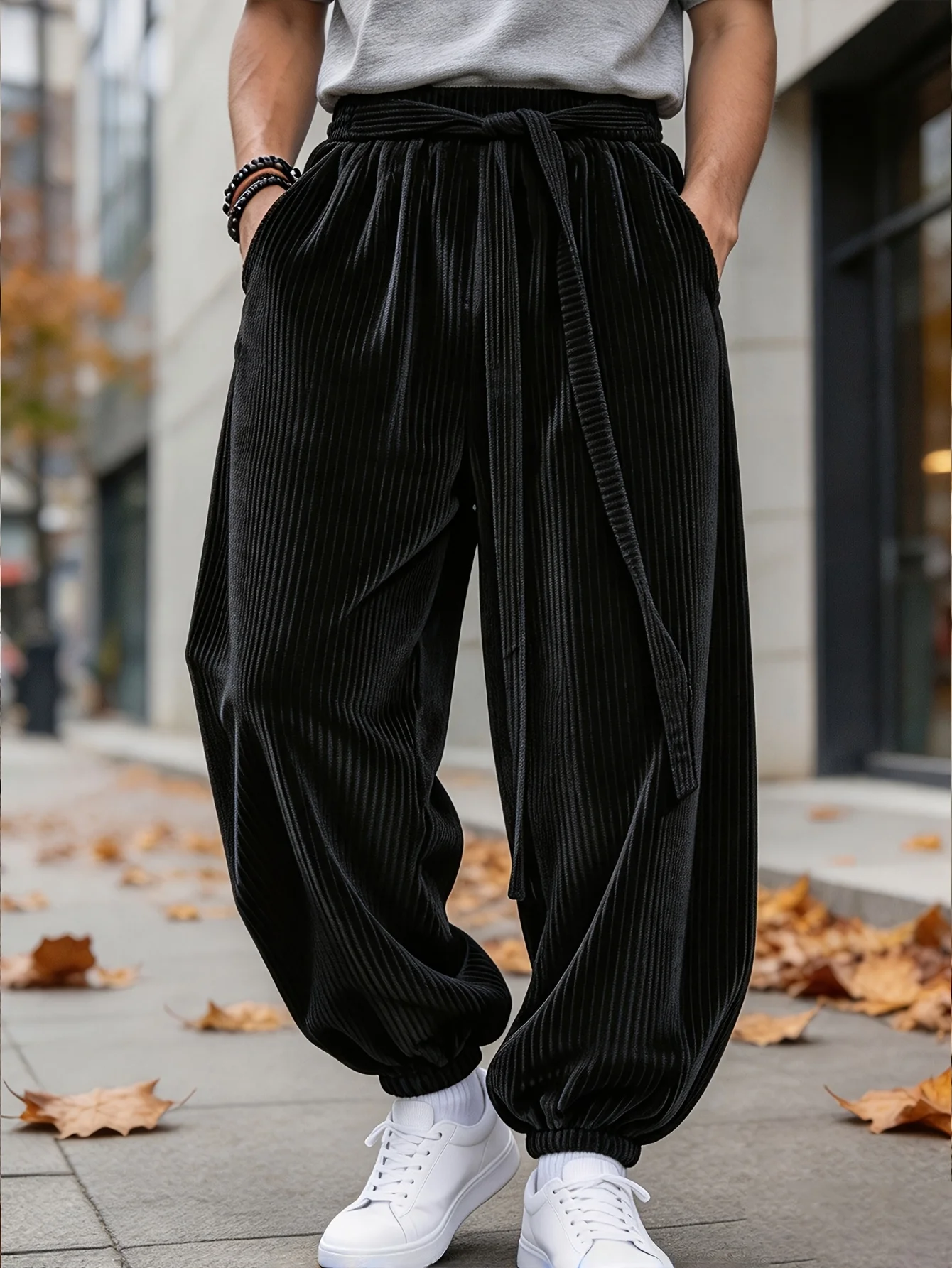 FGKKS Autumn Men Pants  Brand New Fashion Black Comfy Sweatpants Winter Thick Warm Man House Trousers