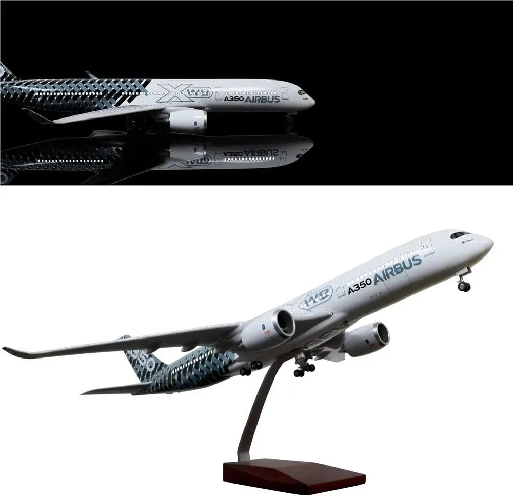 1/142 Scale 47CM Airplane Airbus A350 Prototype XWB Airways Model With lights and wheels Diecast Resin Plane Collection Gifts