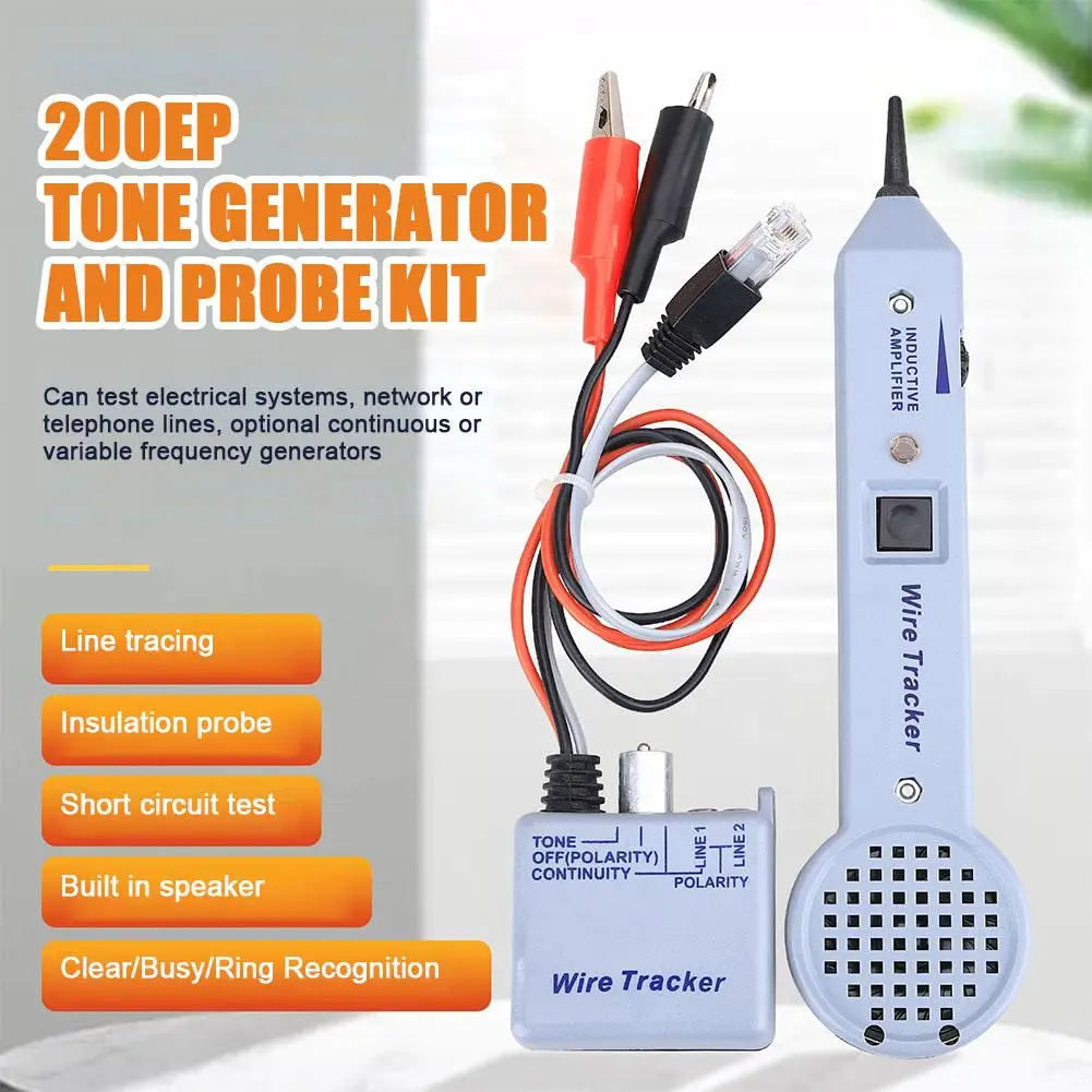 Upgraded Tone Generator & Probe Cable Tester WireTracker 200EP High Accuracy Line Tester Inductive Test Amplifier Finder Ci L7Y9