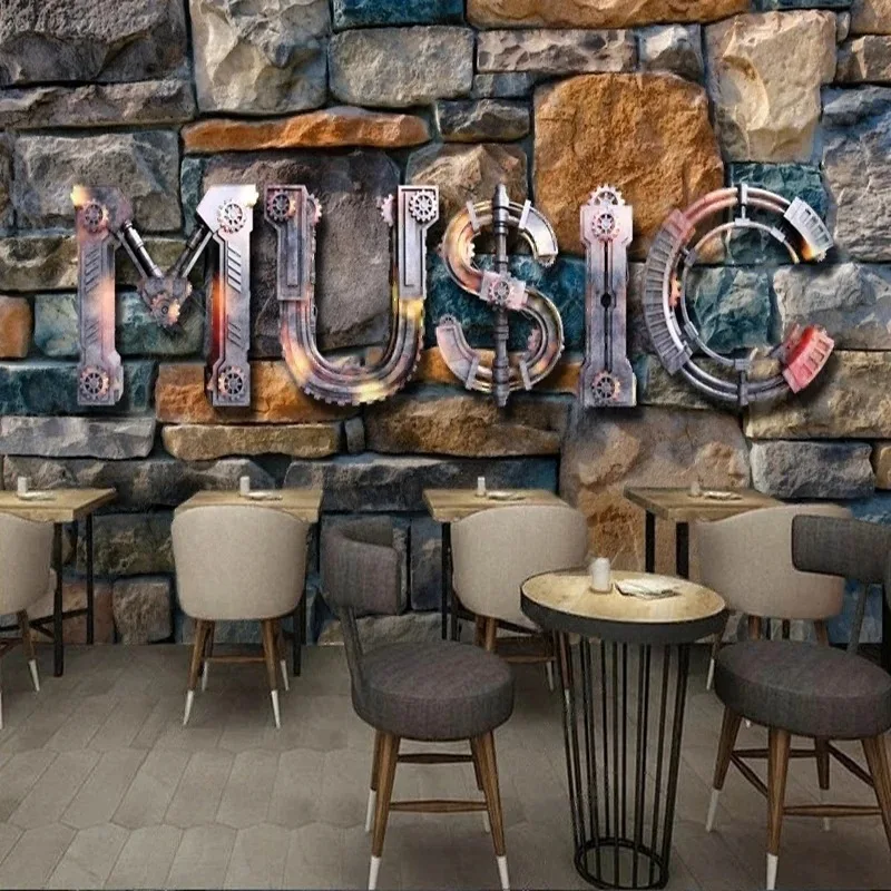 Modern 3D European Style Stone Pattern Wall Mural Wallpaper for Bar KTV TV Sofa Background Home Decor Wall Printing