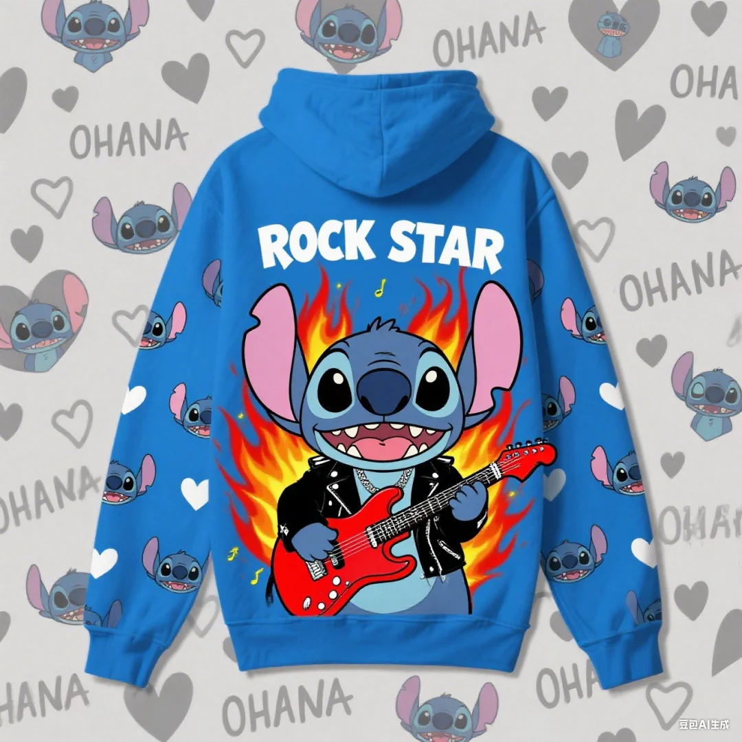 Sudadera con capucha gráfica de Stitch de Disney con estampado 3d, moda de otoño, sudaderas de ocio Y2k, sudaderas con capucha para niños, sudaderas con capucha para hombres y mujeres