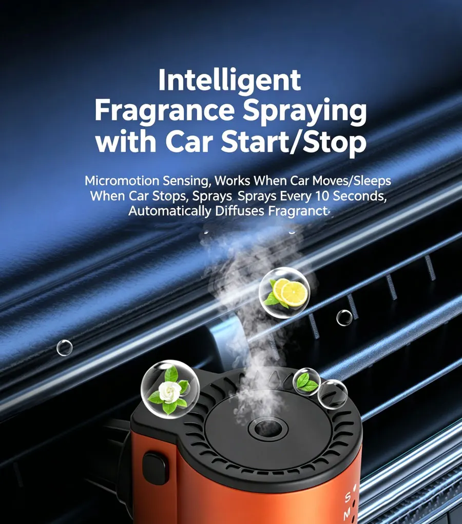 New Car Air Freshener Smart Auto Aroma Diffuser Car Air Vent Essential Oil Mist Humidifier Fragrance Diffuser Aromatherapy ﻿ view 3