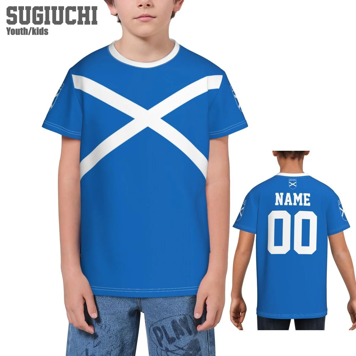 Custom Name Number Scotland FlagFlag Emblem 3D T-shirts For Kids Youth Boy/Girl Tees jersey Soccer Football Fans Gift T shirt